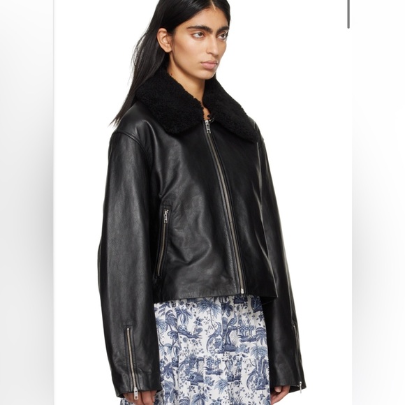 STAUD Lenora Black Leather Jacket - size Small - Picture 2 of 9